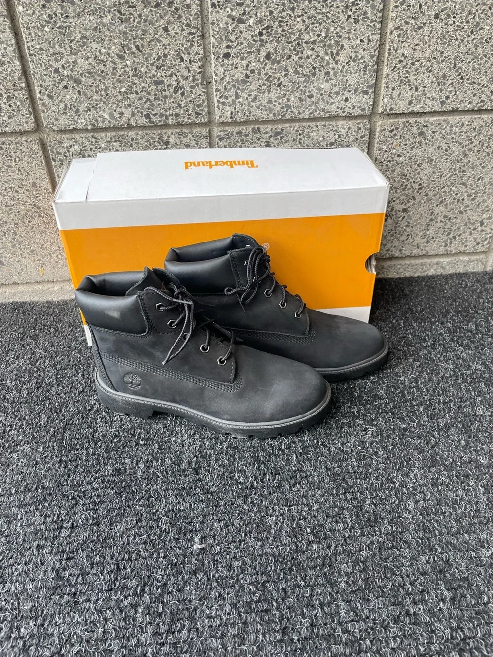 Timberland Black Boys Classic Lace-Up Work Boots